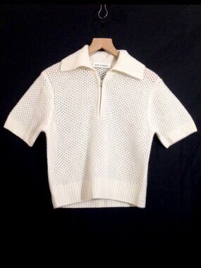 White + Warren Mesh Cashmere Sweater Sample - Small - NWT